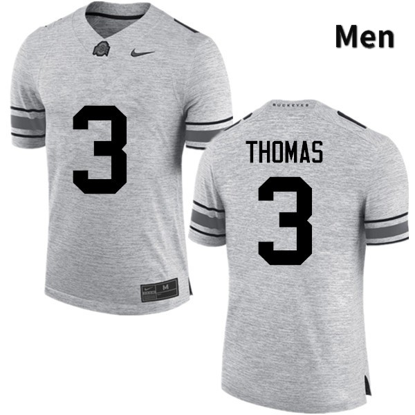 Ohio State Buckeyes Michael Thomas Men's #3 Gray Game Stitched College Football Jersey